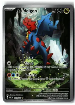 Druddigon ⭐ 151/086 Holo Illustration Rare White Flare 2025 Pokemon NM - Image 1