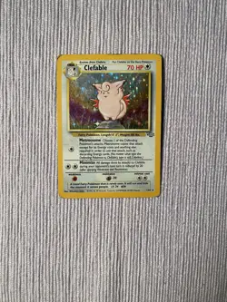 Pokemon TCG Clefable Jungle 1/64 Unlimited Holo Rare - Image 1