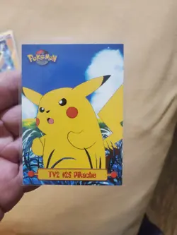 LP/NM 1999 Topps Pokemon #TV2 Pikachu TV Animation Series 1 BLUE LOGO - #25 - Image 1