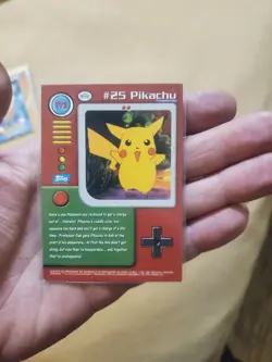 LP/NM 1999 Topps Pokemon #TV2 Pikachu TV Animation Series 1 BLUE LOGO - #25 - Image 2