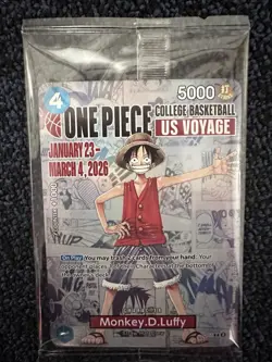One Piece Monkey D. Luffy US Voyage College Basketball Promo Card (Sealed- New) - Image 1