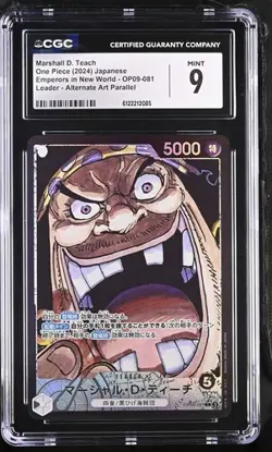 ✨✨ CGC 9 One Piece Marshall D. Teach OP09-081 Leader Alt Art Parallel Jpn - Image 1