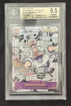 Monkey D Luffy OP05-119 Manga English Alternate Art Foil Beckett 9.5 One Piece - Image 1
