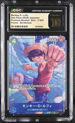 CGC 10 PRISTINE JAPANESE ONE PIECE 2024 Monkey Luffy P-055 Foil Parallel PRB01 - Image 1