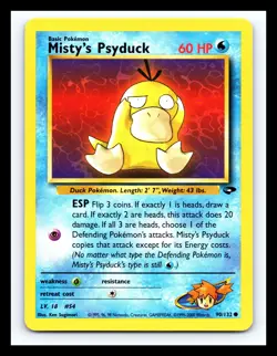 💥Misty's Psyduck Gym Challenge 2000 Non Holo Pokemon # 90/132 Vintage Card - Image 1