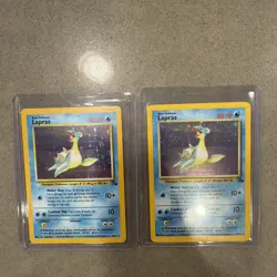 2x Pokemon Card Lapras 10/62 Fossil Set WOTC Holo Rare Vintage LP - Image 1