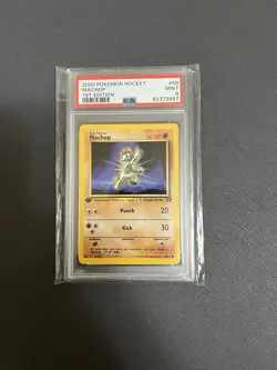 Pokemon Card Machop #59/82 1st Edition Non-Holo PSA 9 - Image 1