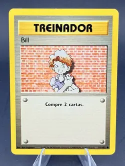 Pokemon TCG Bill Base Set Trainer Unlimited Common Card 91/102 (Portuguese) - Image 1