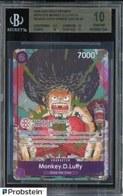 2025 One Piece EN Bandai Card Games Fest #073 Monkey D. Luffy BGS 10 PRISTINE - Image 1