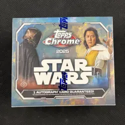 2025 Topps Star Wars Chrome SEALED Hobby Box One Autographed Card per Box - Image 1
