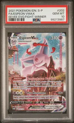 PSA 10 Espeon VMAX 202/S-P Indonesian Fight Winner Promo Trophy Pokemon Card SR - Image 1