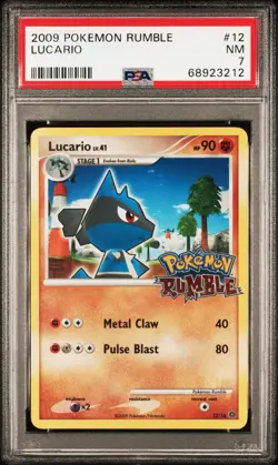 Pokemon Lucario Promo Rumble #12 PSA Graded Card 2009 English TCG - Image 1
