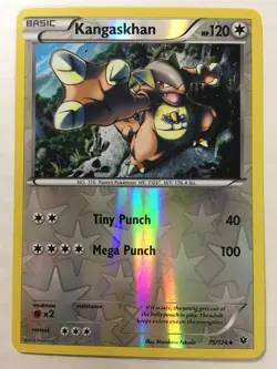 POKEMON KANGASKHAN 75/124 XY FATES COLLIDE UNCOMMON REVERSE HOLO NEAR MINT - Image 1