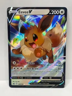 Pokemon TCG Crown Zenith Eevee V Ultra Rare 108/159 - Image 1