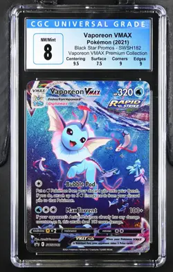 Pokemon 2021 Vaporeon VMAX VMAX Prem. Collec. Black Star Promos #SWSH182 CGC 8 - Image 1