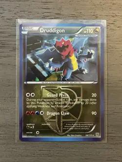 Pokemon TCG Druddigon Card 94/135 Rare B&W Plasma Storm Holo LP - Image 1