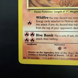 Pokemon TCG Vintage Non Holo Rare Fossil Moltres WotC 1999 - Image 5