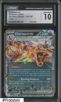 2023 Pokemon Obsidian Flames 125/197 Charizard ex Holo CGC 10 GEM MINT - Image 1