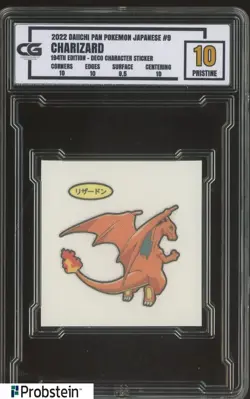 2022 Daiichi Pan Pokemon Japanese Deco Sticker #9 Charizard CG 10 PRISTINE - Image 1