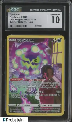2022 Pokemon Lost Origin Trainer Gallery TG09/TG30 Spiritomb Holo CGC 10 - Image 1