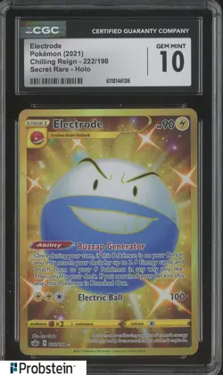 2021 Pokemon Chilling Reign Secret Rare 222/198 Electrode Holo CGC 10 GEM MINT - Image 1