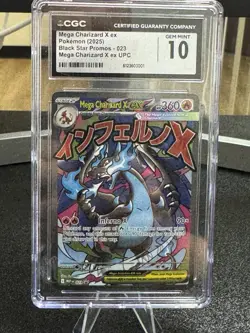 2025 Pokemon MEP Black Star Promos Mega Charizard X ex Full Art #023 CGC 10 - Image 1