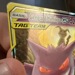 Pokemon Gengar & Mimikyu GX TAG TEAM Ultra Rare Holo 53/181 Team Up HP 240 - Image 4