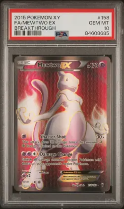 Mewtwo EX #158 Pokemon XY Breakthrough Full Art Holo Foil 2015 - PSA 10 GEM MINT - Image 1