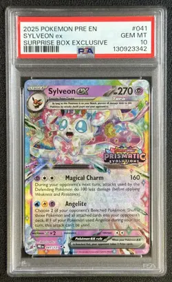 SYLVEON EX PSA 10 2025 POKEMON PRE ENGLISH EN 041/131 SURPRISE EXCLUSIVE 3342 - Image 1