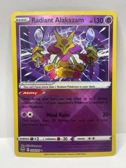 Pokemon TCG Silver Tempest Radiant Alakazam Radiant Rare 059/195 - Image 1