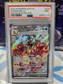 2024 POKEMON SVP EN-SV BLACK STAR PROMO PALDEAN FATES TIN CHARIZARD EX PSA 9 🔥 - Image 1