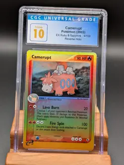 2003 Pokemon EX Ruby & Sapphire Camerupt Reverse Holo #4 CGC Pristine 10 - Image 1