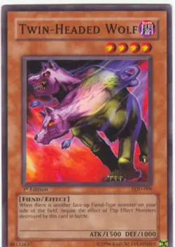 Yugioh! LP Twin-Headed Wolf - LOD-008 - Common - 1st Edition Lightly Played, Eng - Image 1