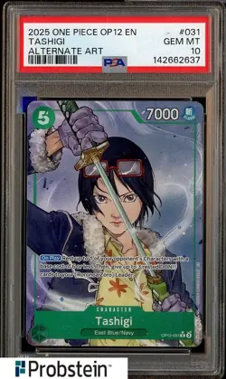 2025 One Piece OP12 EN #031 Tashigi Alternate Art PSA 10 GEM MINT - Image 1