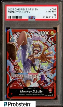 2025 One Piece ST21 EN #001 Monkey D. Luffy PSA 10 GEM MINT - Image 1