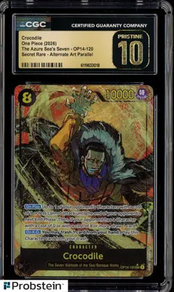 2026 One Piece OP14 The Azure Sea's Seven #120 Crocodile CGC 10 PRISTINE - Image 1