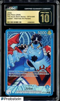 2026 One Piece OP14 The Azure Sea's Seven #040 Jinbe CGC 10 PRISTINE - Image 1