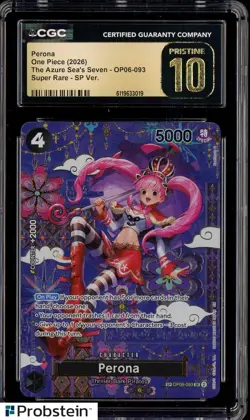 2026 One Piece OP14 The Azure Sea's Seven #093 Perona CGC 10 PRISTINE - Image 1
