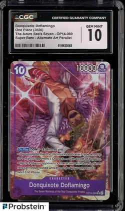 2026 One Piece OP14 The Azure Sea's Seven Doquixote Doflamingo CGC 10 PRISTINE - Image 1
