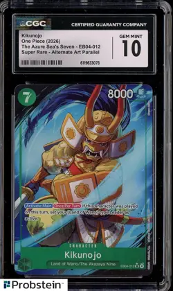 2026 One Piece OP14 The Azure Sea's Seven #EB04-012 Kikunojo CGC 10 GEM MINT - Image 1
