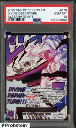 2025 One Piece OP13 EN #076 Divine Departure Alternate Art PSA 10 GEM MINT - Image 1