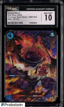 2026 One Piece OP14 The Azure Sea's Seven #EB01-023 Edward Weevil CGC 10 - Image 1