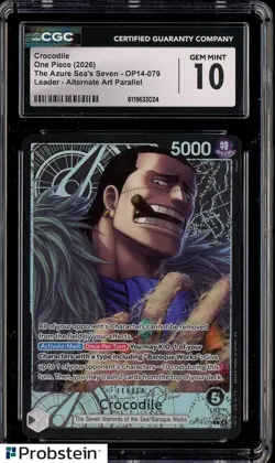 2026 One Piece OP14 The Azure Sea's Seven #079 Crocodile CGC 10 GEM MINT - Image 1