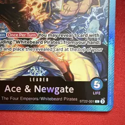 Bandai Ace & Newgate ST22-001 Leader Card Full Art 5000 Power One Piece CCG - Image 2