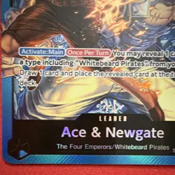 Bandai Ace & Newgate ST22-001 Leader Card Full Art 5000 Power One Piece CCG - Image 3