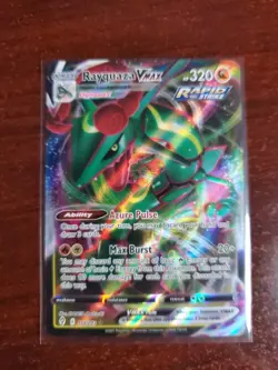 Pokemon TCG Evolving Skies Rayquaza VMAX Holo Full Art Card 111/203 Ultra Rare - Image 1