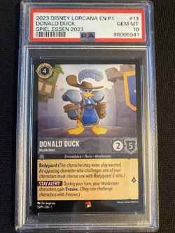 Disney Lorcana Donald Duck Musketeer 2023 Promo Card PSA 10 Gem Mint #13 Spiel - Image 1