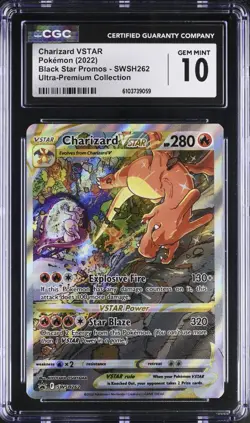 💎Charizard VSTAR Sword & Shield BLACK STAR Promo Card GRADE 10~SHOOT OFFER!🔥 - Image 1
