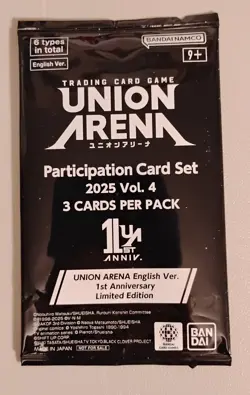 Sealed 3-card pack Union Arena Participation Set 2025 Vol. 4 English LE new - Image 1
