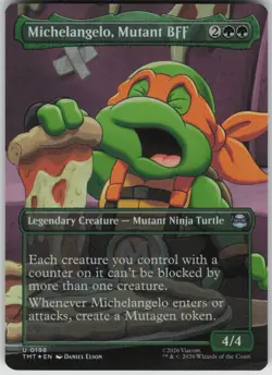 MTG Michelangelo Mutant BFF Borderless Foil NM TMNT Magi - Image 1